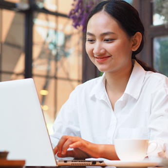 Woman Using a Computer